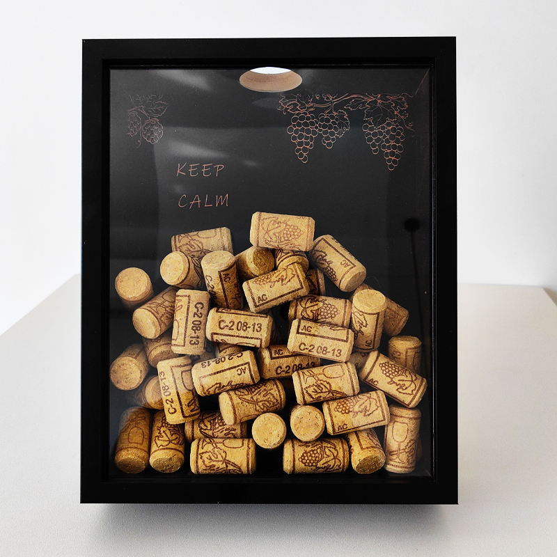 Vintage Collectible Bottles - Rode wijn kurk display frame houten