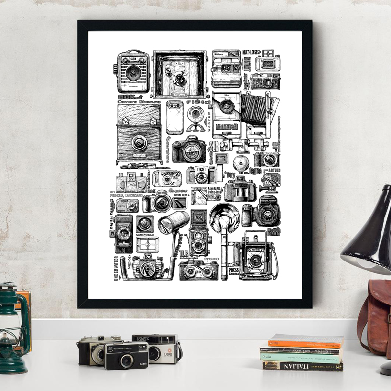 Collectible Vintage Cameras - Vintage Camera Collection Illustraties Posters En