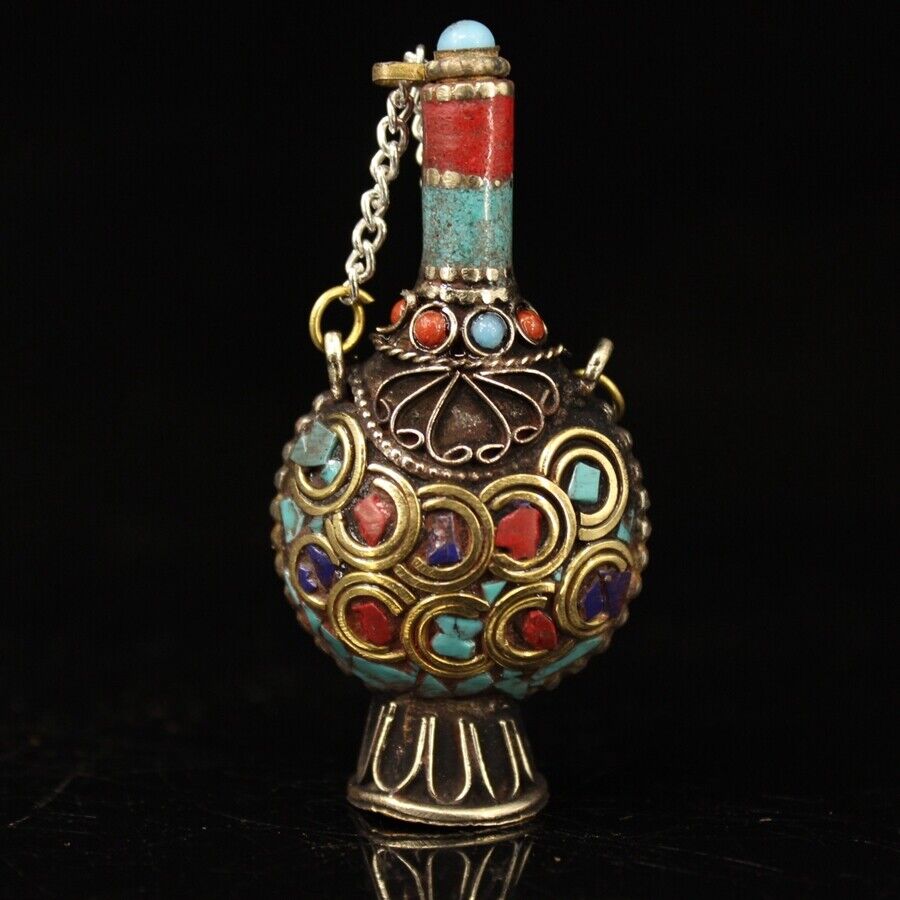 Vintage Collectible Bottles - Collectie Chinese messing ingelegde edelstenen gemaakt