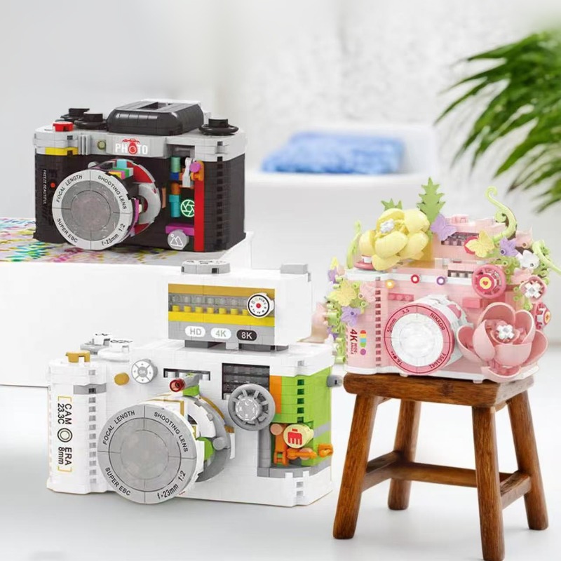 Collectible Vintage Cameras - Vintage camera-assemblage bouwstenen, collectiemodel voor bureaudecoratie