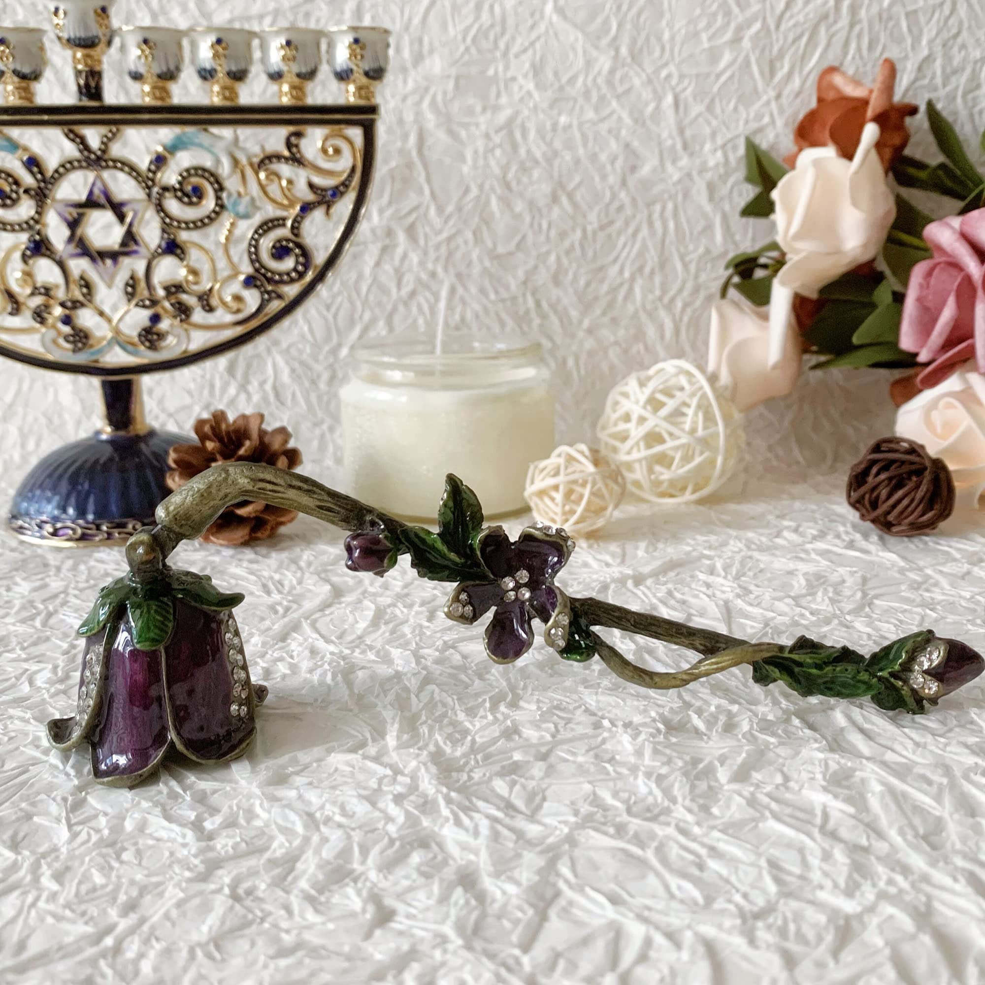 Luxe Menorah Kaarsdover met Bl - Collectible & Vintage Dolls For Christmas recensie en prijs